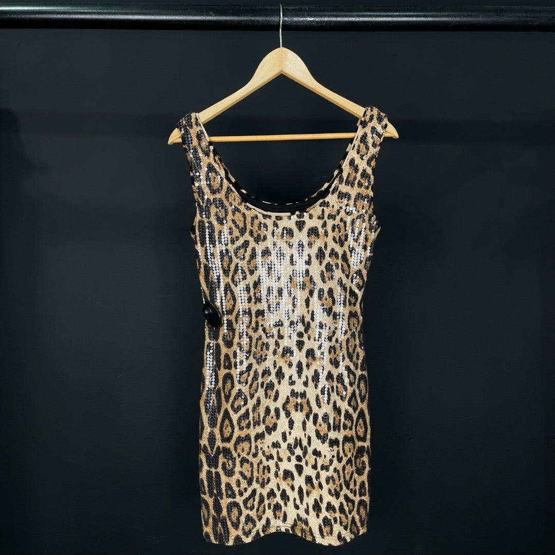 FOREVER Vestido Sin Manga Varios  Animal Print Talle L