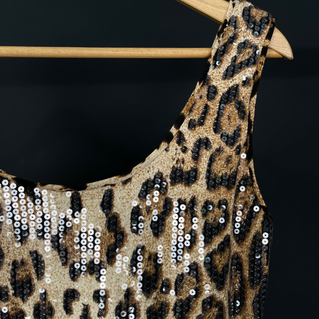 FOREVER Vestido Sin Manga Varios  Animal Print Talle L