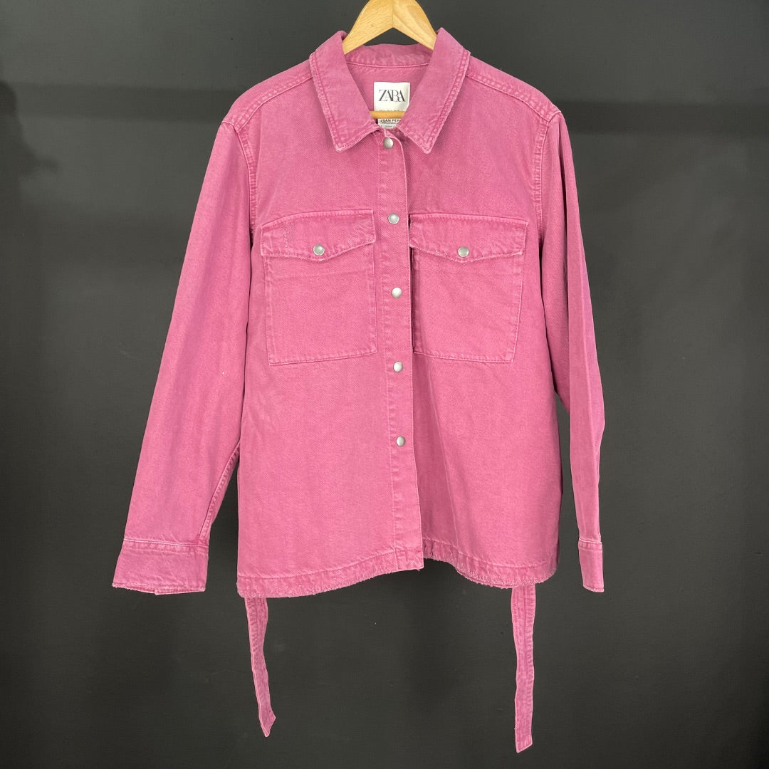 ZARA Camisaco Violeta Talle XL