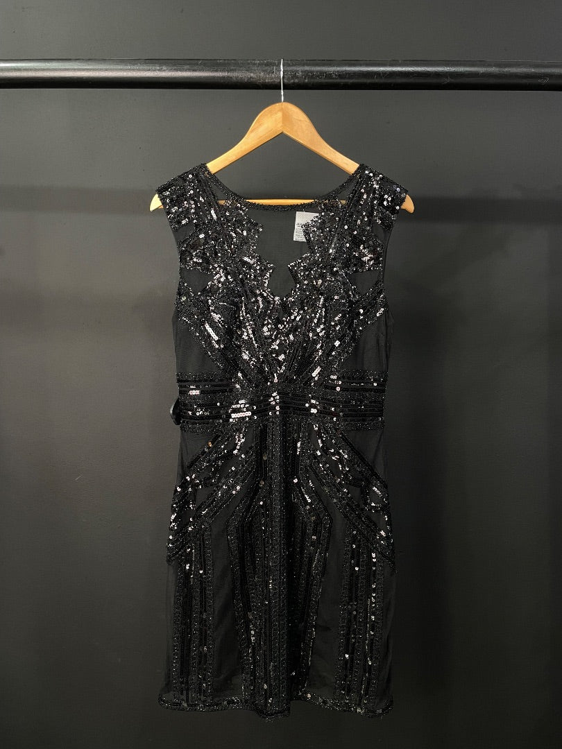 SIN MARCA Vestido Sin Manga Negro Talle S