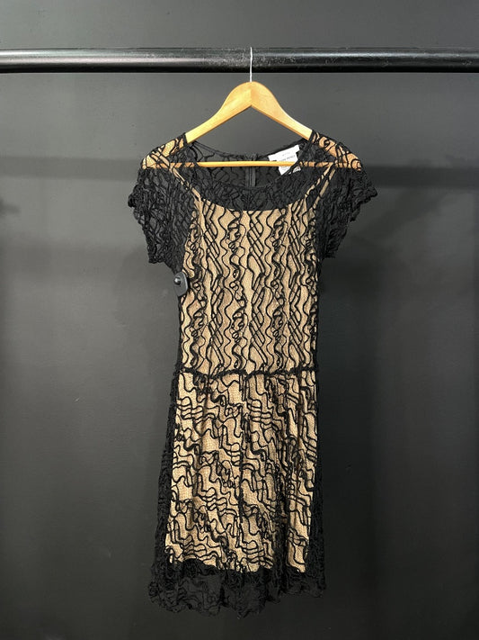 AWADA Vestido Manga Corta Negro Talle S