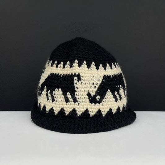 SIN MARCA Gorro Varios Cuadros Blanco Y Negro Talle Unico