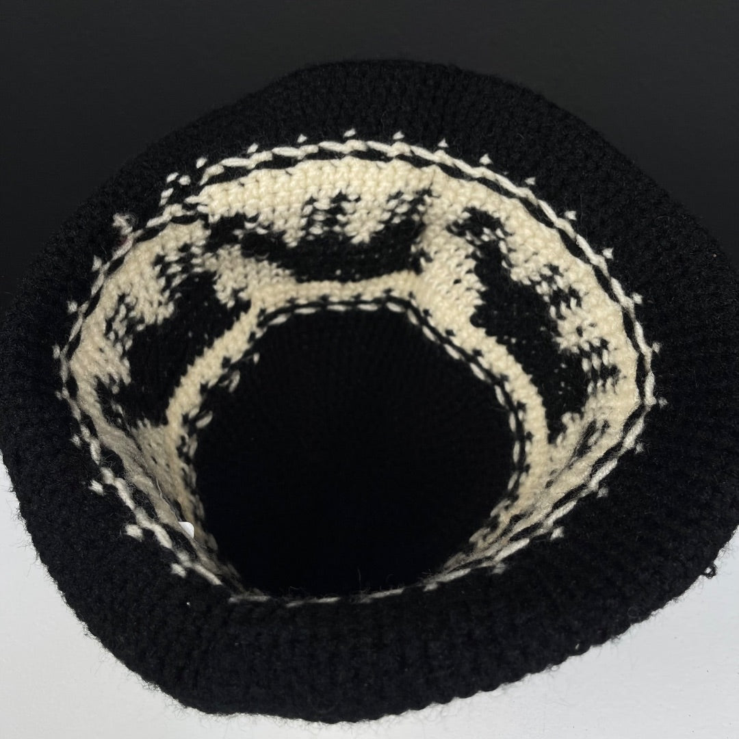 SIN MARCA Gorro Varios Cuadros Blanco Y Negro Talle Unico