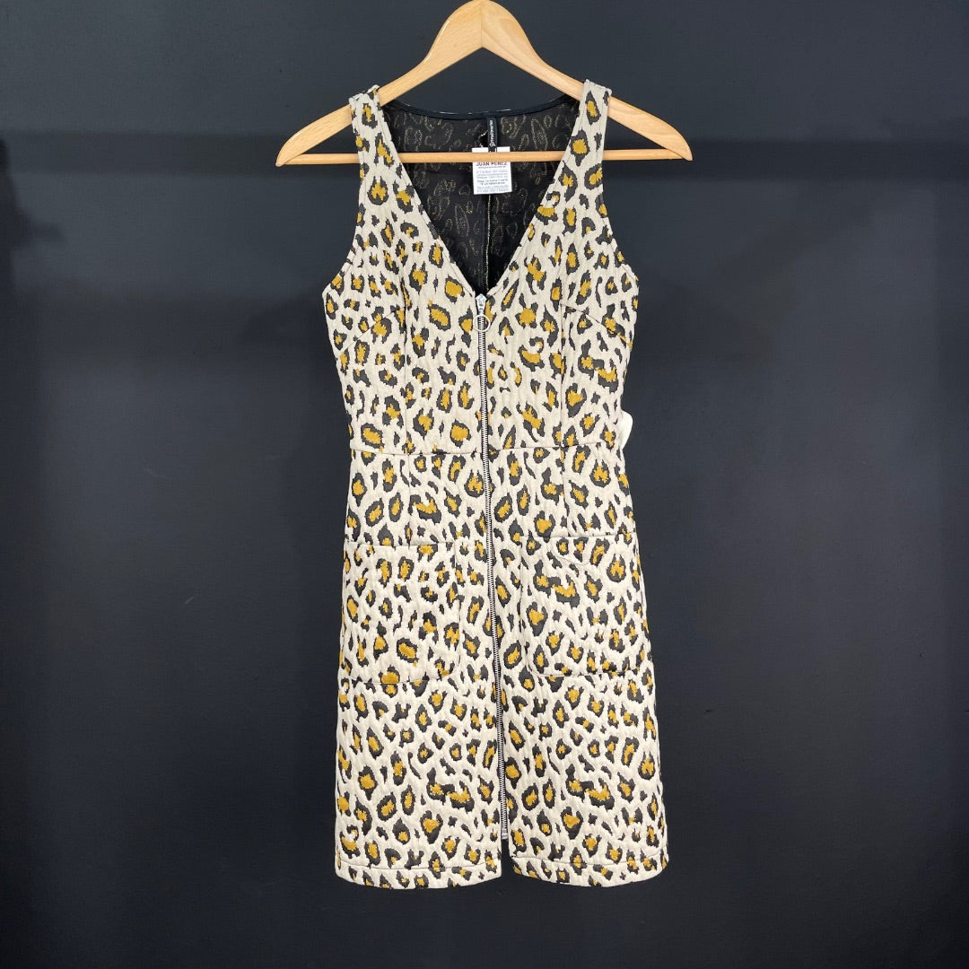 STRADIVARIUS Vestido Sin Manga Varios  Animal Print Talle S