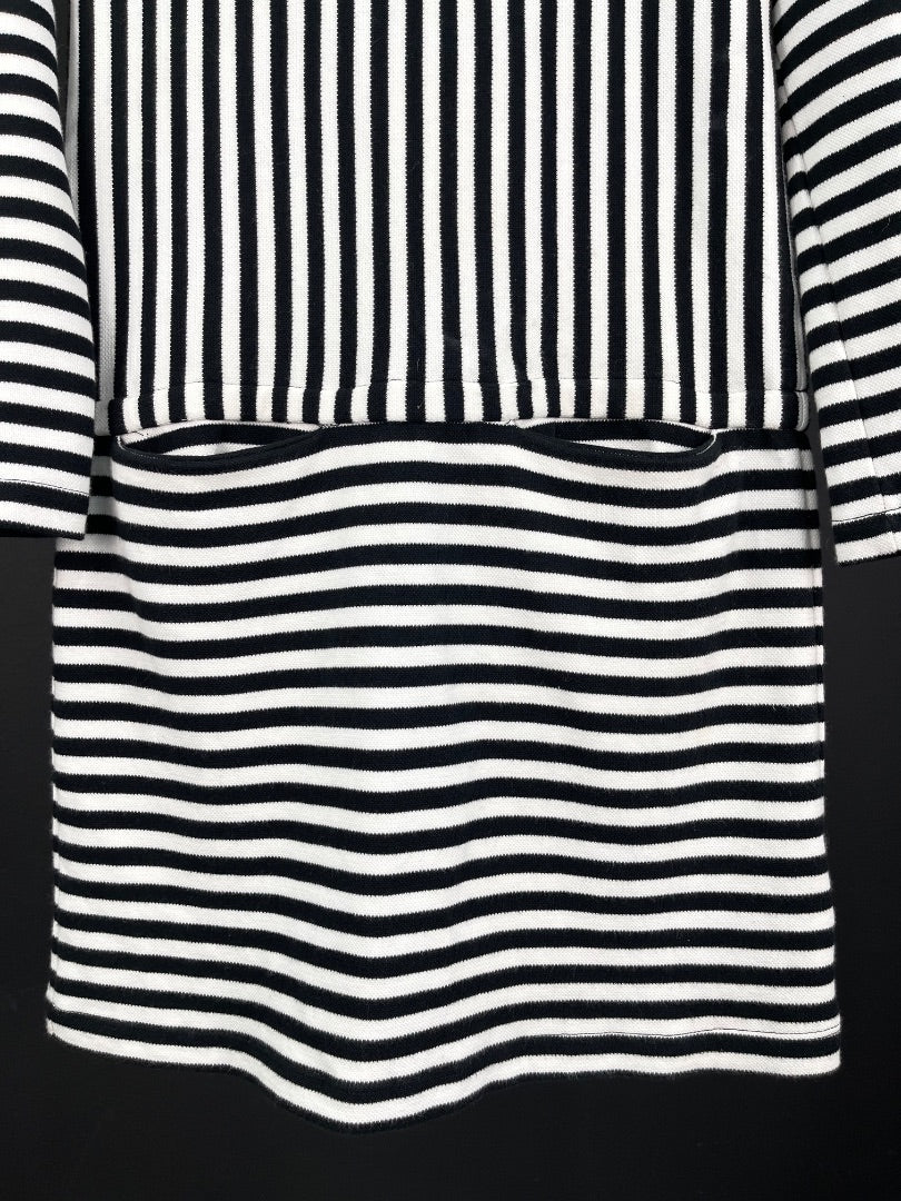 KENNETH COLE Vestido Manga Larga Varios Rayado Talle S
