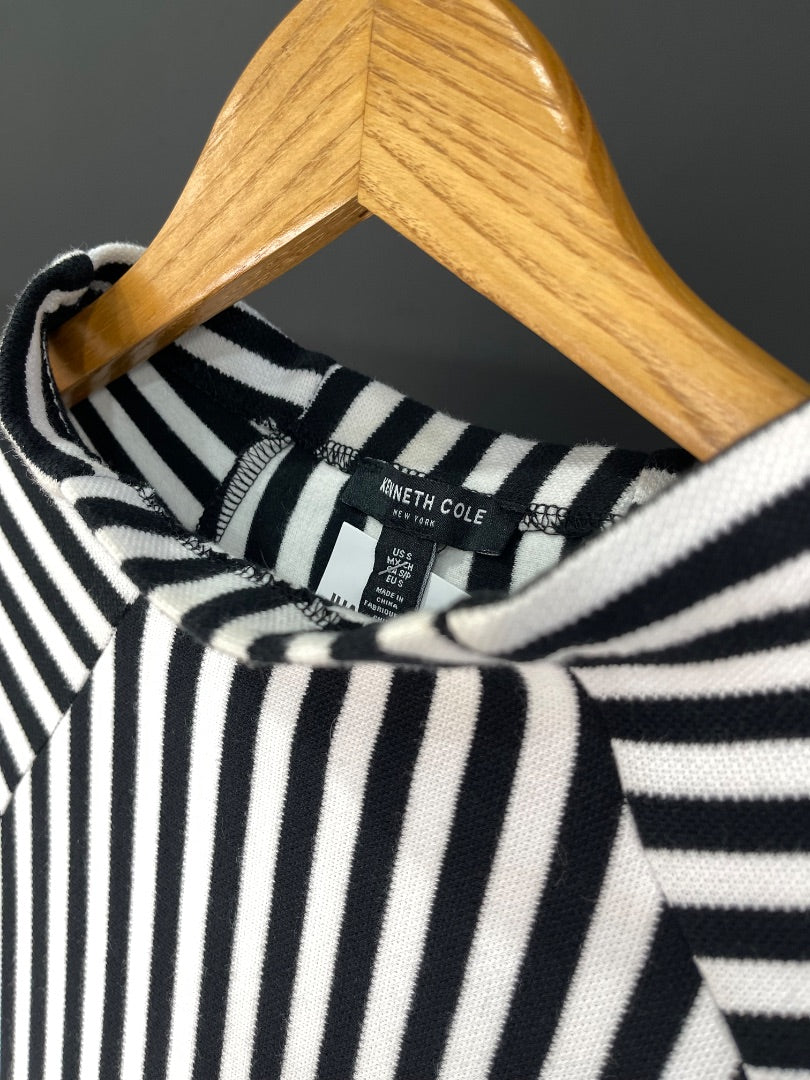 KENNETH COLE Vestido Manga Larga Varios Rayado Talle S