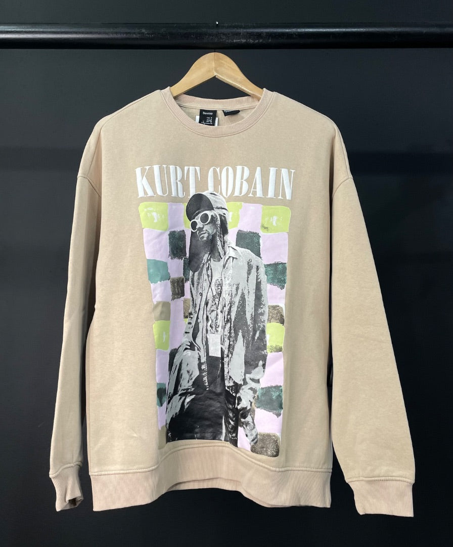 BERSHKA Buzo Beige Talle M
