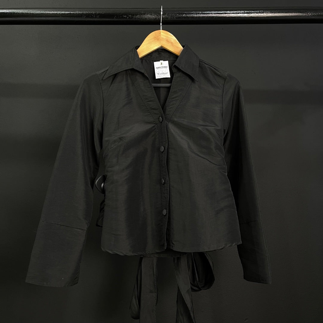 SIN MARCA Camisa Manga Larga Negro Talle 1