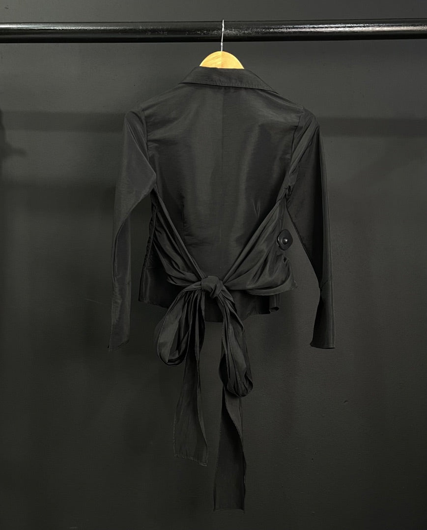 SIN MARCA Camisa Manga Larga Negro Talle 1