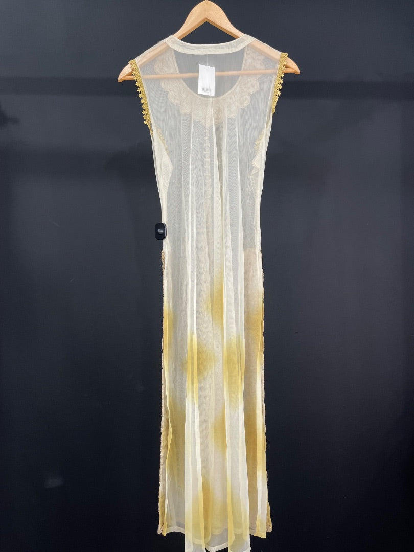 SIN MARCA Vestido Sin Manga Beige Talle S