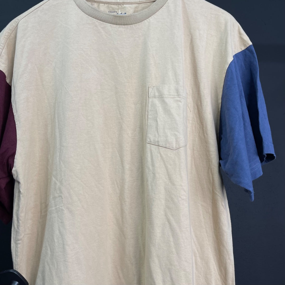 EIGHTY EIGHT Remera Manga Corta Varios Beige y Azul Talle XL