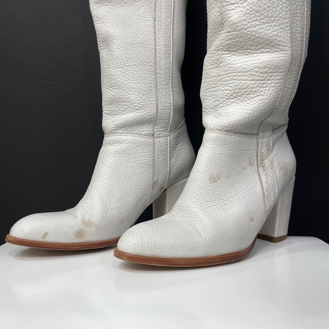 PRUNE Bota Larga Blanco Talle 39