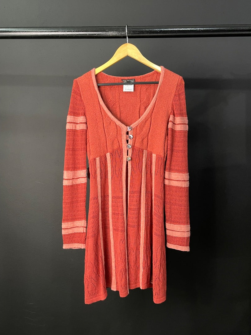 RUT EISLER Sweater Abierto Terracota Talle 2