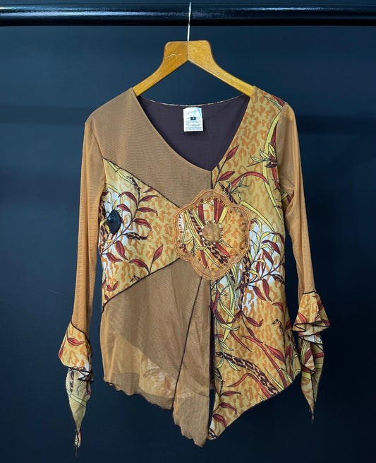 NELIDA ARCURI Remera Manga Larga Naranja Talle 2
