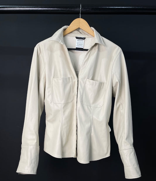 ZARA Camisa Manga Larga Beige Talle XL