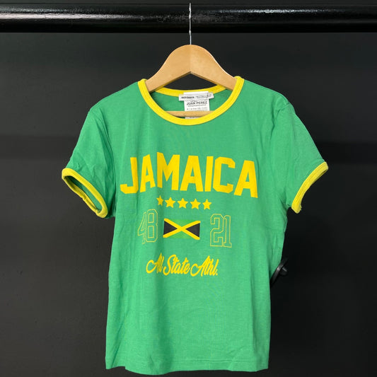 BERSHKA Remera Manga Corta Verde Talle S