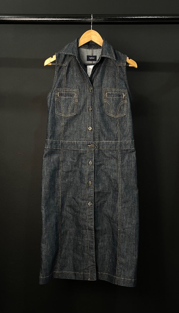 PORTSAID Vestido Sin Manga Azul Talle M
