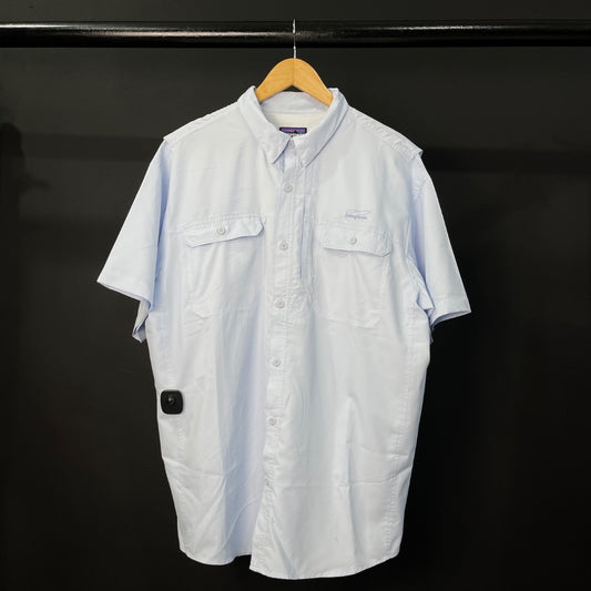 PATAGONIA Camisa Manga Corta Celeste Talle XL