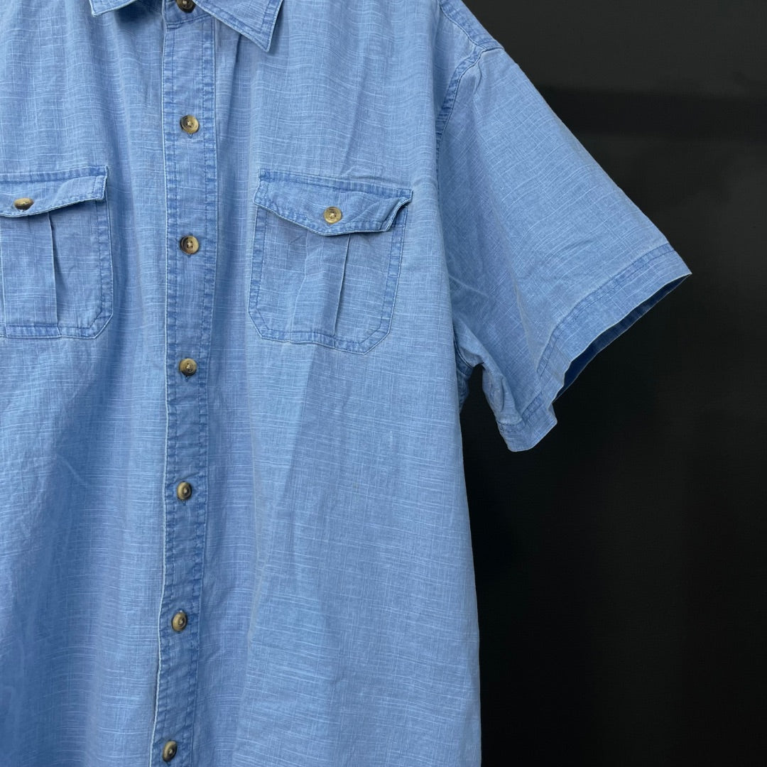 BASS Camisa Manga Corta Celeste Talle XXL