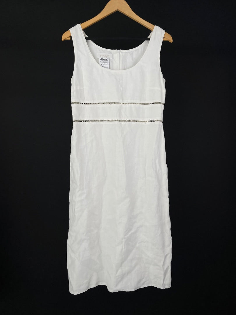 ESCADA Vestido Sin Manga Blanco Talle L