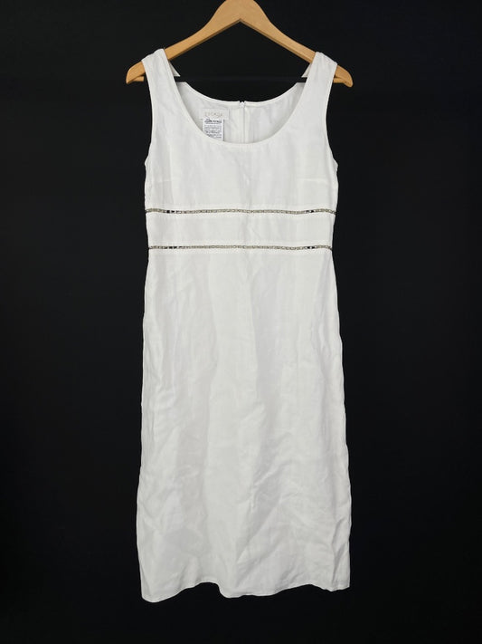 ESCADA Vestido Sin Manga Blanco Talle L