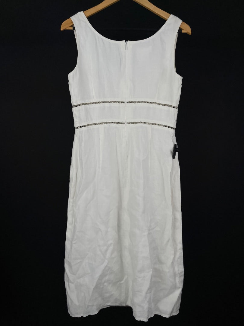 ESCADA Vestido Sin Manga Blanco Talle L