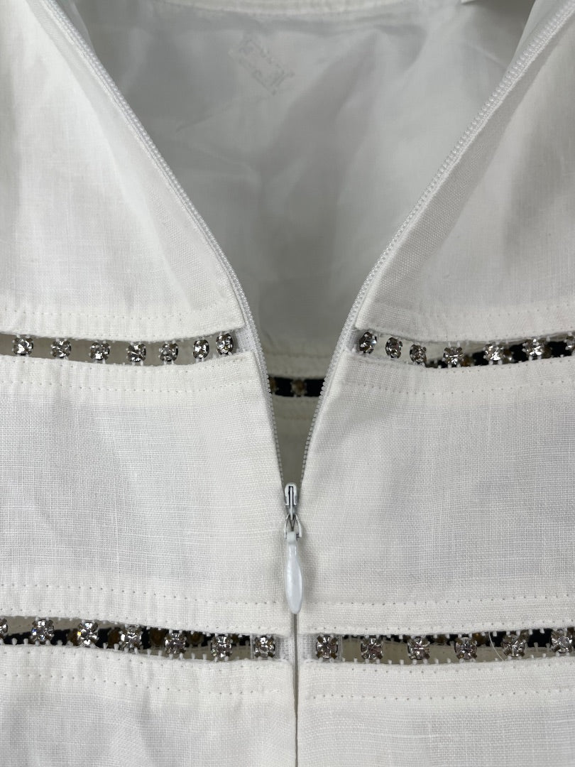 ESCADA Vestido Sin Manga Blanco Talle L