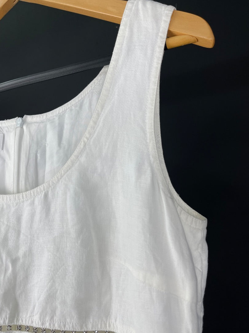 ESCADA Vestido Sin Manga Blanco Talle L