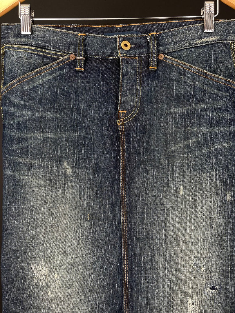 RALPH LAUREN Pollera Media Pierna Azul Talle 27