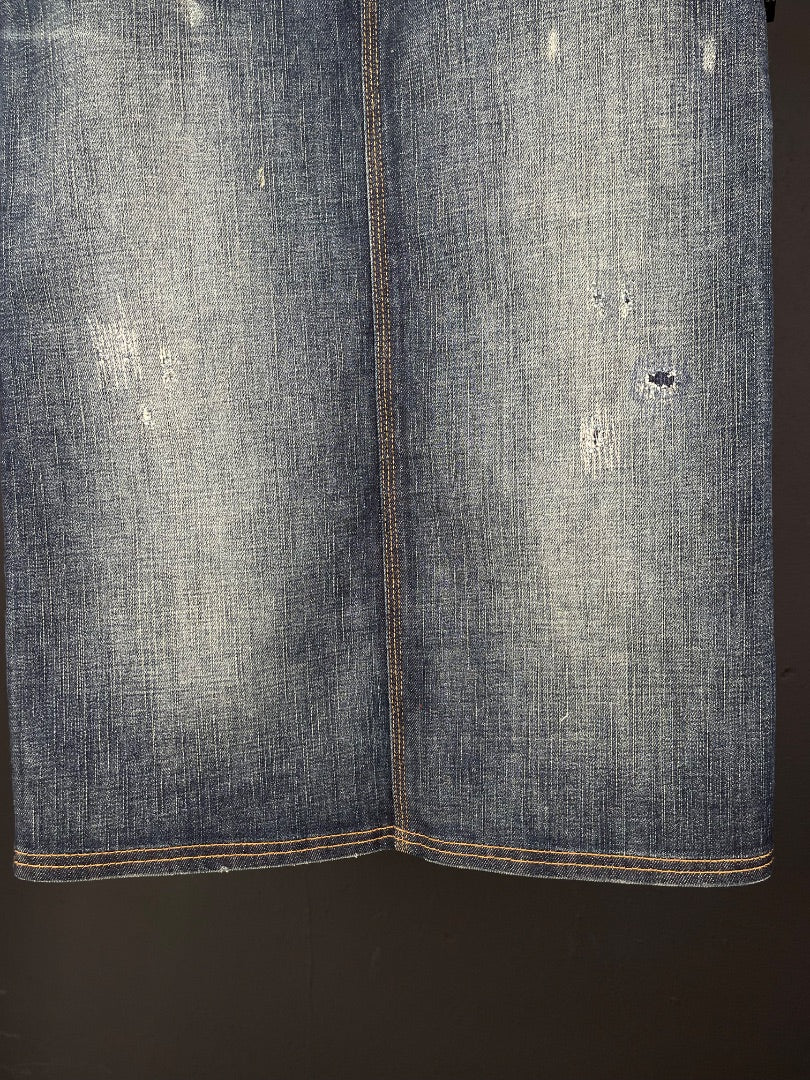 RALPH LAUREN Pollera Media Pierna Azul Talle 27