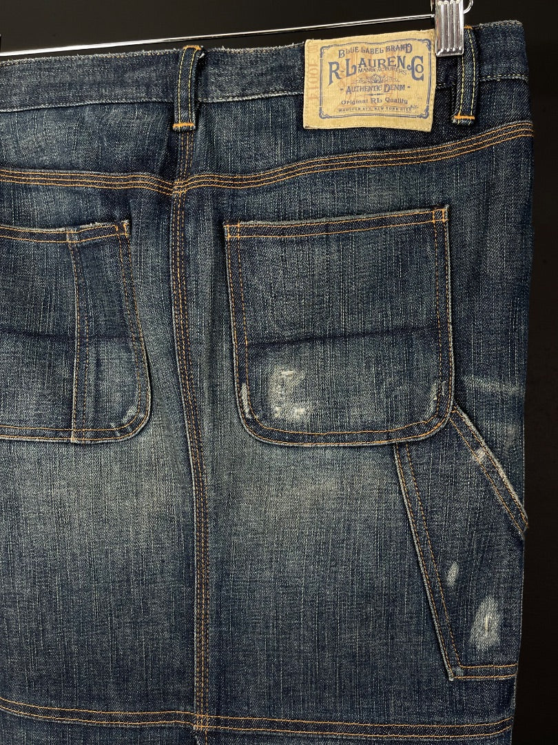 RALPH LAUREN Pollera Media Pierna Azul Talle 27