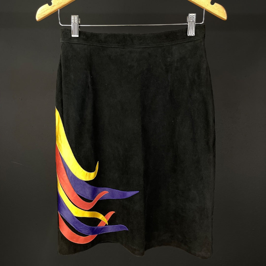 SIN MARCA Pollera Media Pierna Negro Talle M