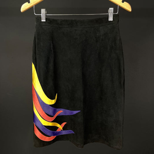 SIN MARCA Pollera Media Pierna Negro Talle M