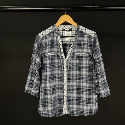 ZARA Camisa Manga Larga Cuadrille Talle M