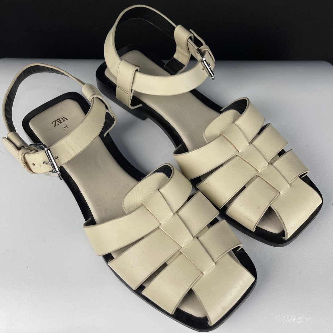 ZARA Sandalias Blanco Talle 38