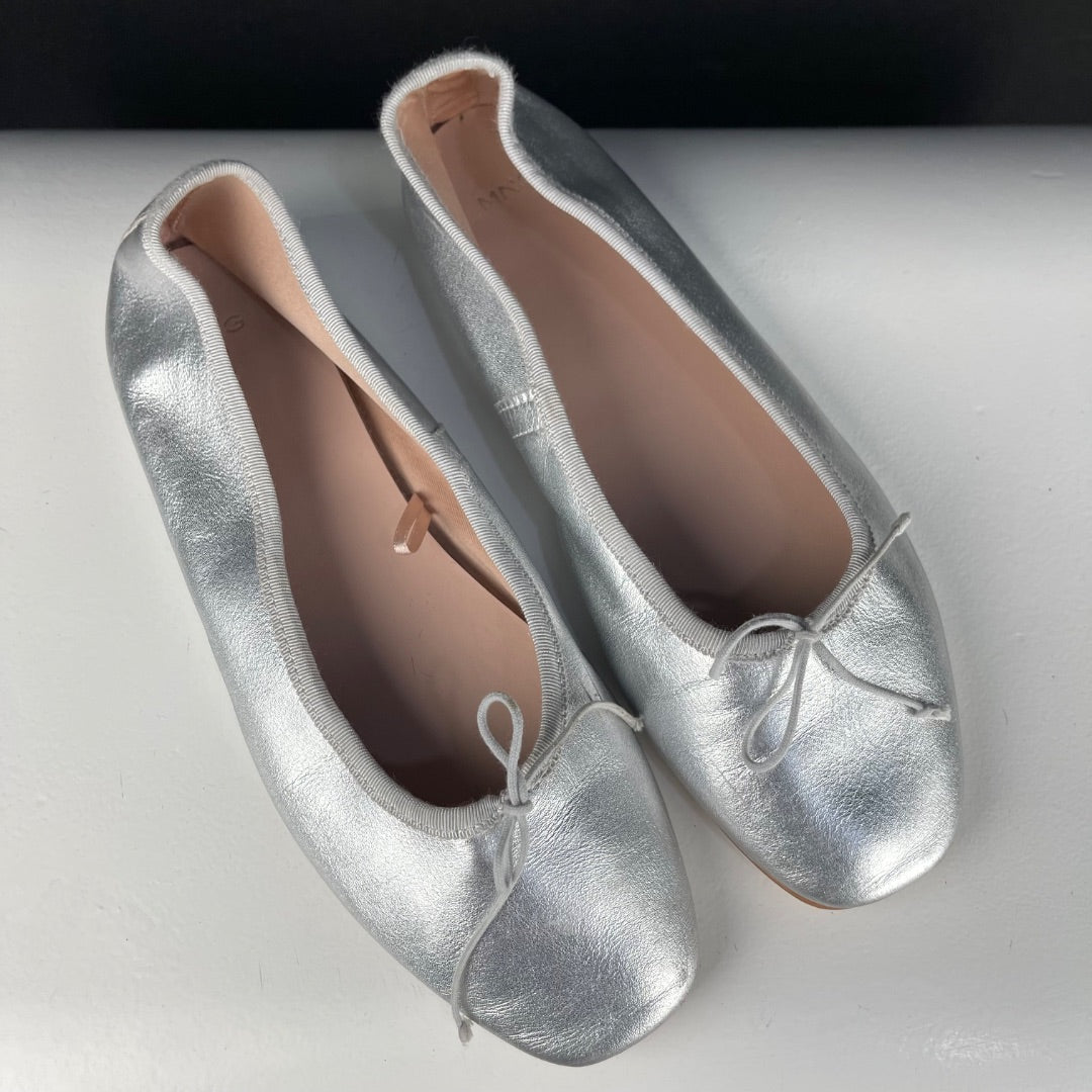 MNG Ballerina Plateado Talle 38