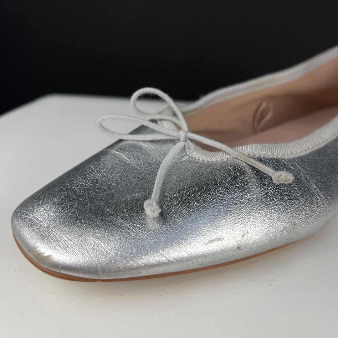 MNG Ballerina Plateado Talle 38