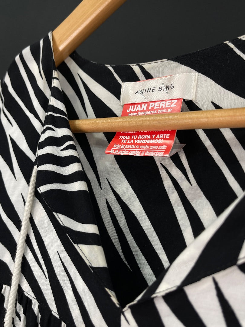 ANINE BING  Vestido Manga Larga  Varios  Zebra  Talle M