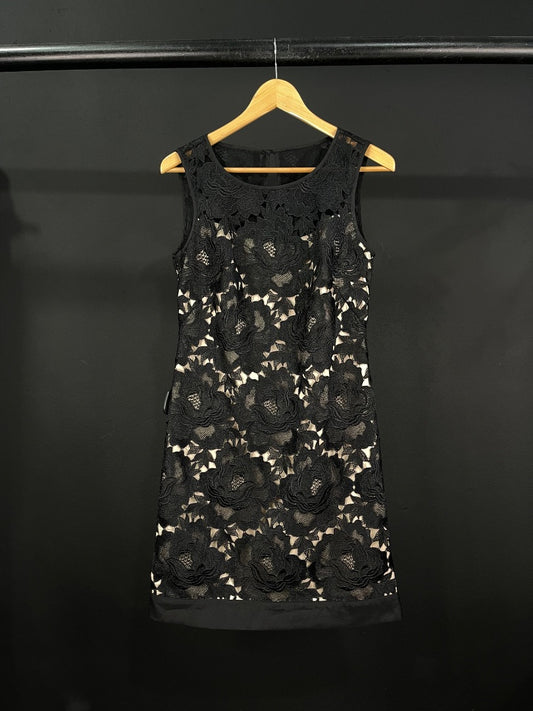 WHITE HOUSE BLACK MARKET  Vestido Sin Manga  Varios Beige Y Negro  Talle 2