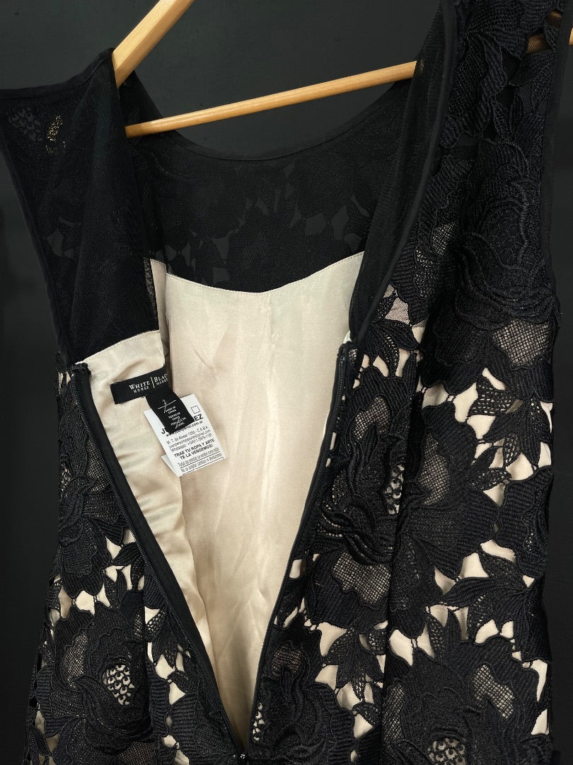WHITE HOUSE BLACK MARKET  Vestido Sin Manga  Varios Beige Y Negro  Talle 2