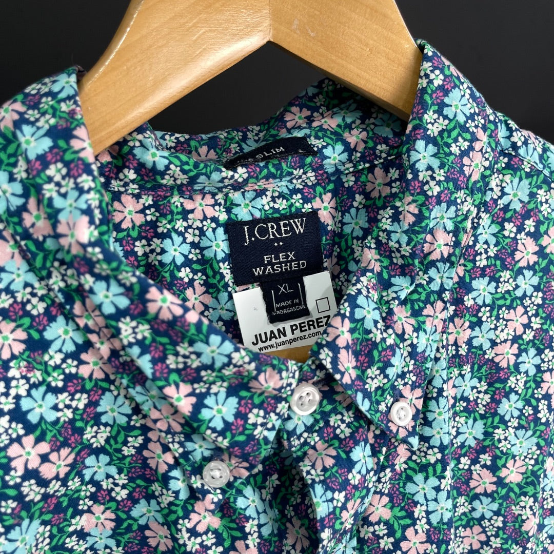J CREW  Camisa Manga Corta  Varios Floral  Talle XL