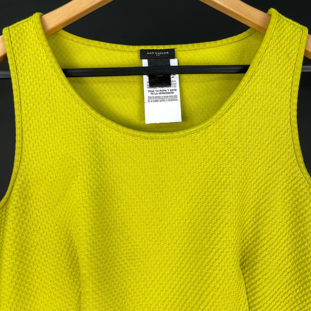 ANN TAYLOR Top Sin Mangas Verde Talle M