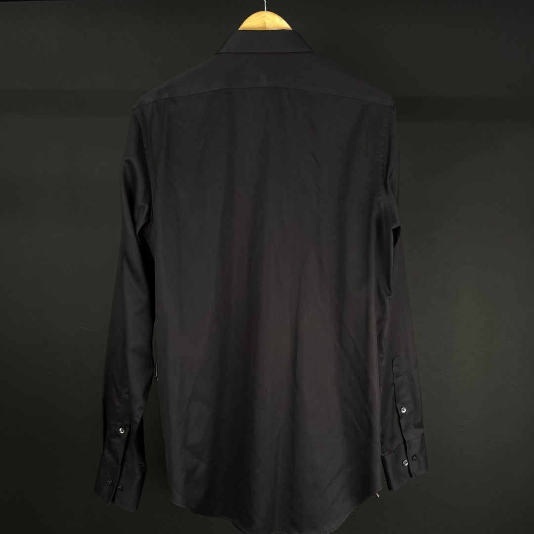 CALVIN KLEIN Camisa Manga Larga Negro Talle 15