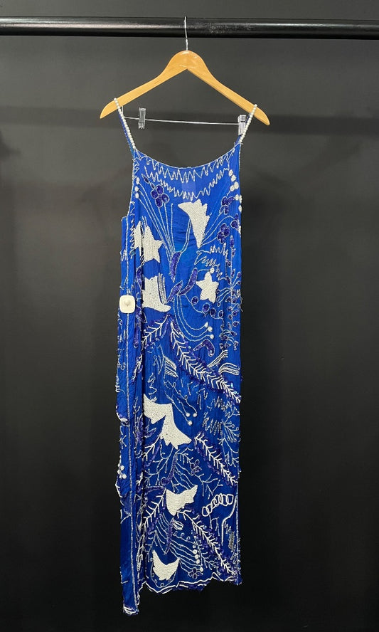 SIN MARCA  Vestido Sin Manga  Azul  Talle S