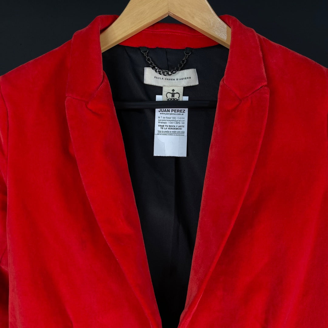PAULA CAHEN DANVERS Saco Rojo Talle 3