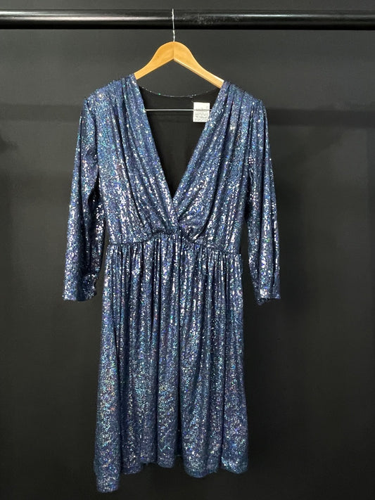 SIN MARCA  Vestido Manga Larga  Azul  Talle S