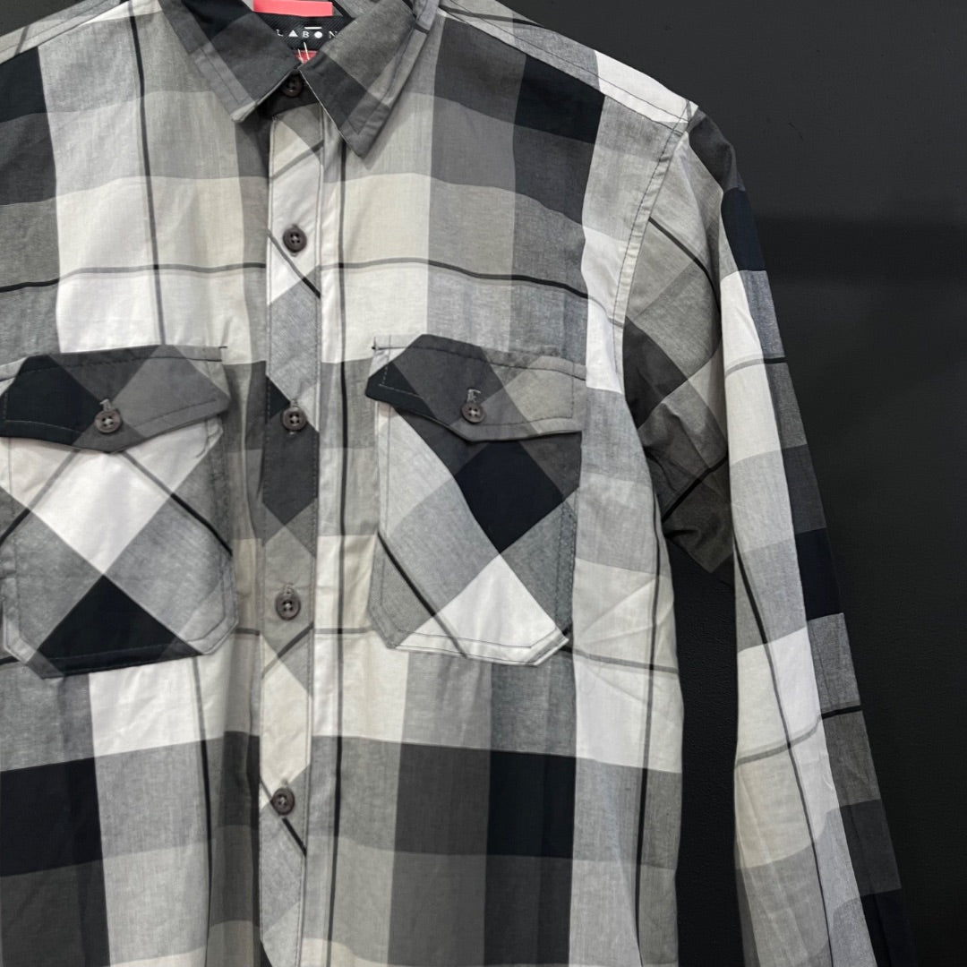 BILLABONG  Camisa Manga Larga  Color Varios Cuadros Blanco Y Negro  Talle 14