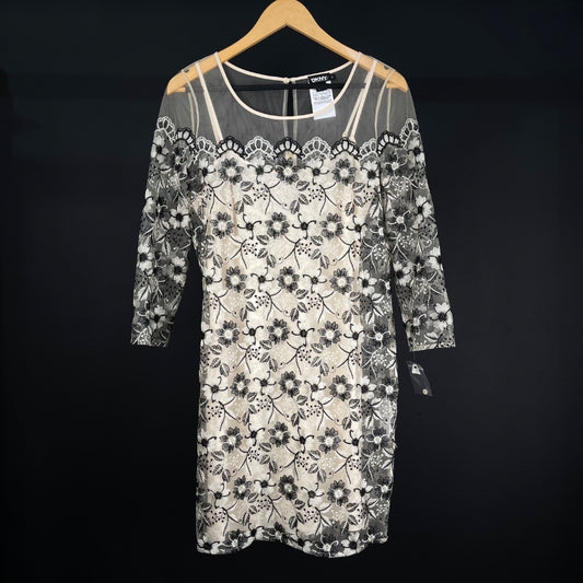 DKNY Vestido Beige Y Negro Talle S