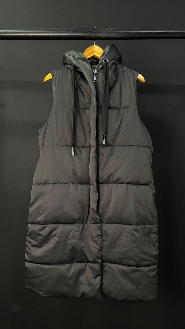 ZARA Chaleco Largo Negro Talle M