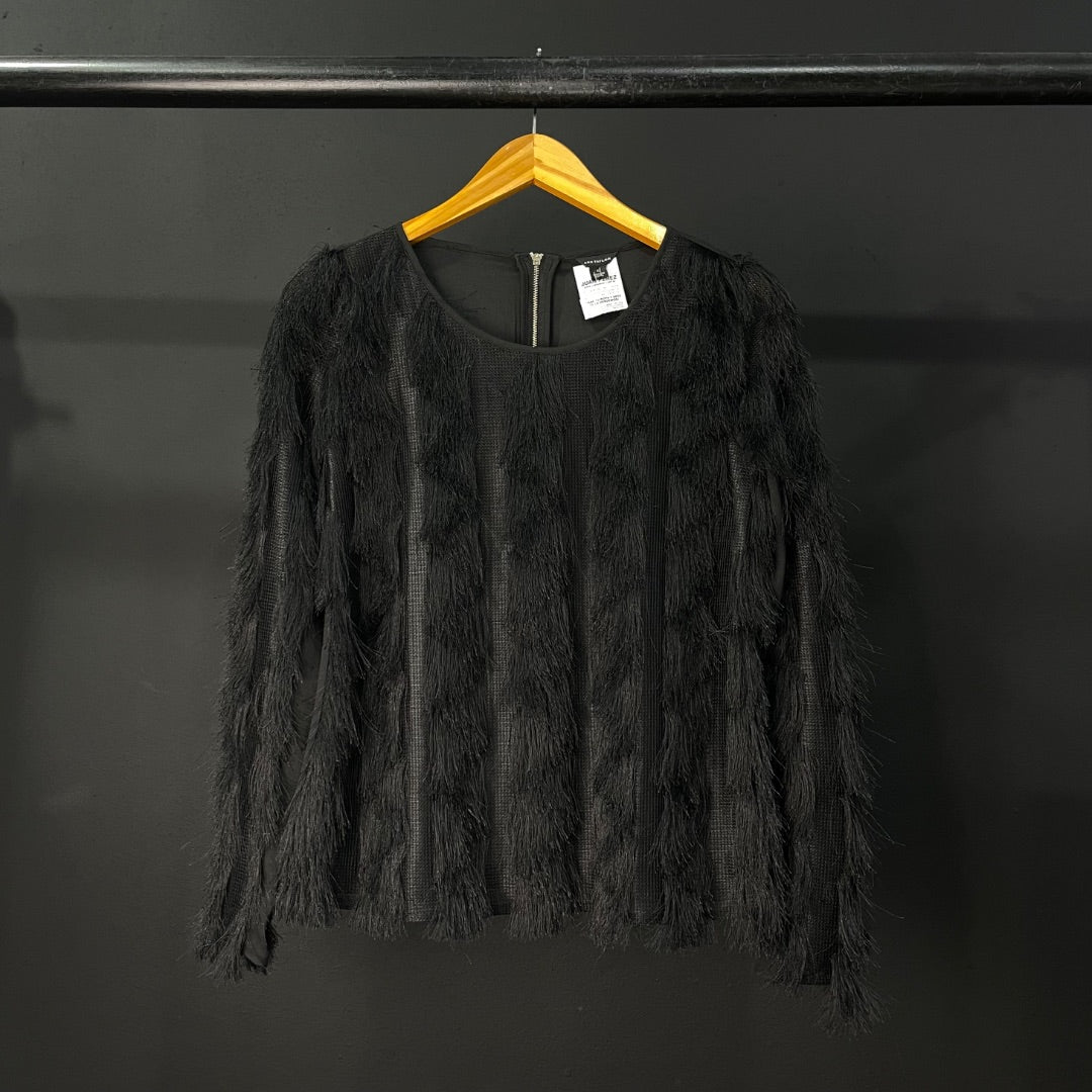 ANN TAYLOR Blusa Manga Larga Negro Talle S